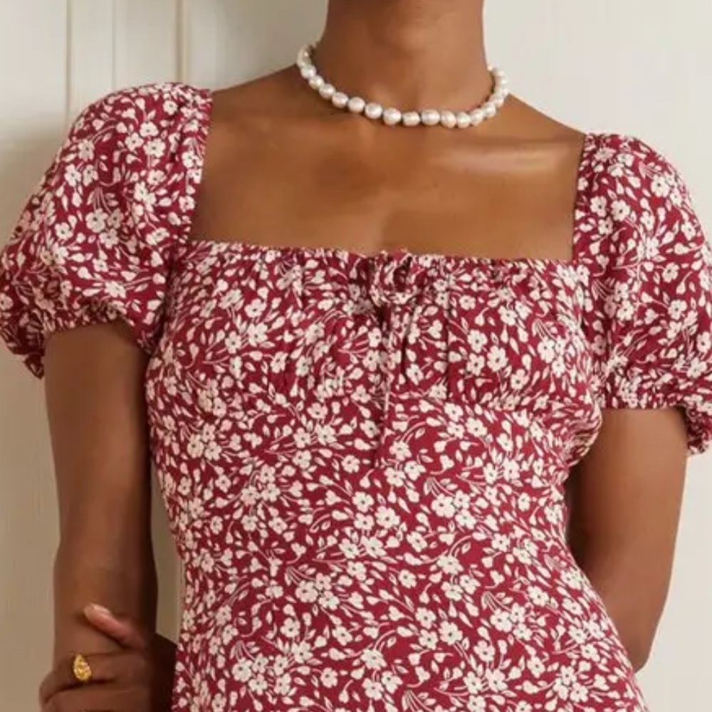Reformation Teyana Floral Print Crepe Midi Dress - Picture 3 of 12